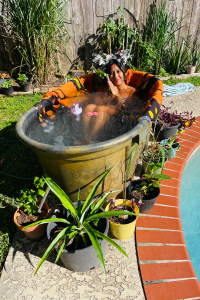 Raela suffering from an eczema flare and swollen eyes.